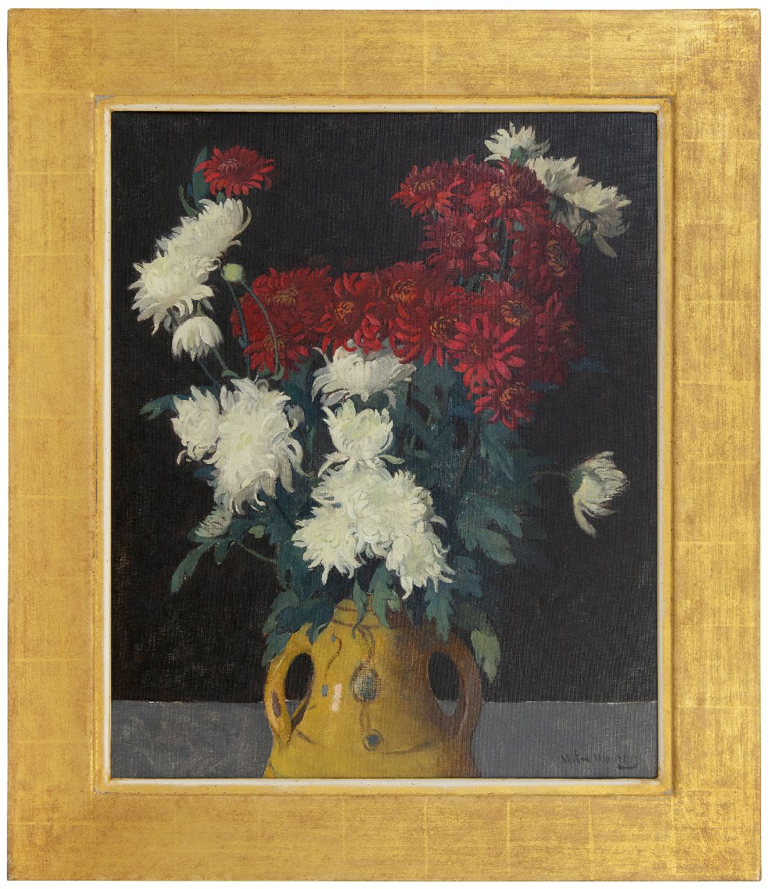 Wouters W.H.M.  | Wilhelmus Hendrikus Marie 'Wilm' Wouters, Still life with chrysanthemum, oil on canvas 65.1 x 53.0 cm, signed l.r.