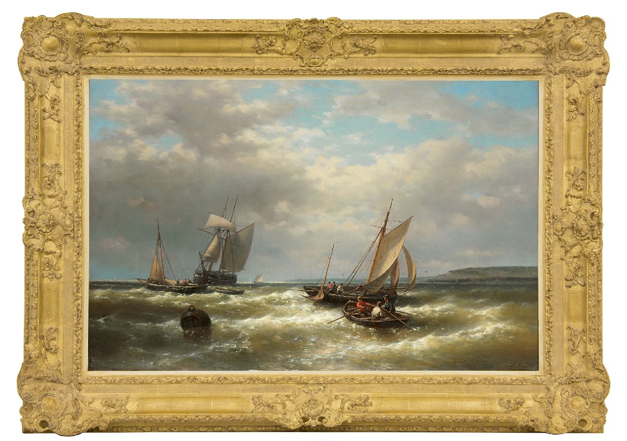 Hulk A.  | Abraham Hulk | Paintings offered for sale | Sailing boats off the coast in a storm, oil on canvas 61.7 x 93.0 cm, signed l.r.