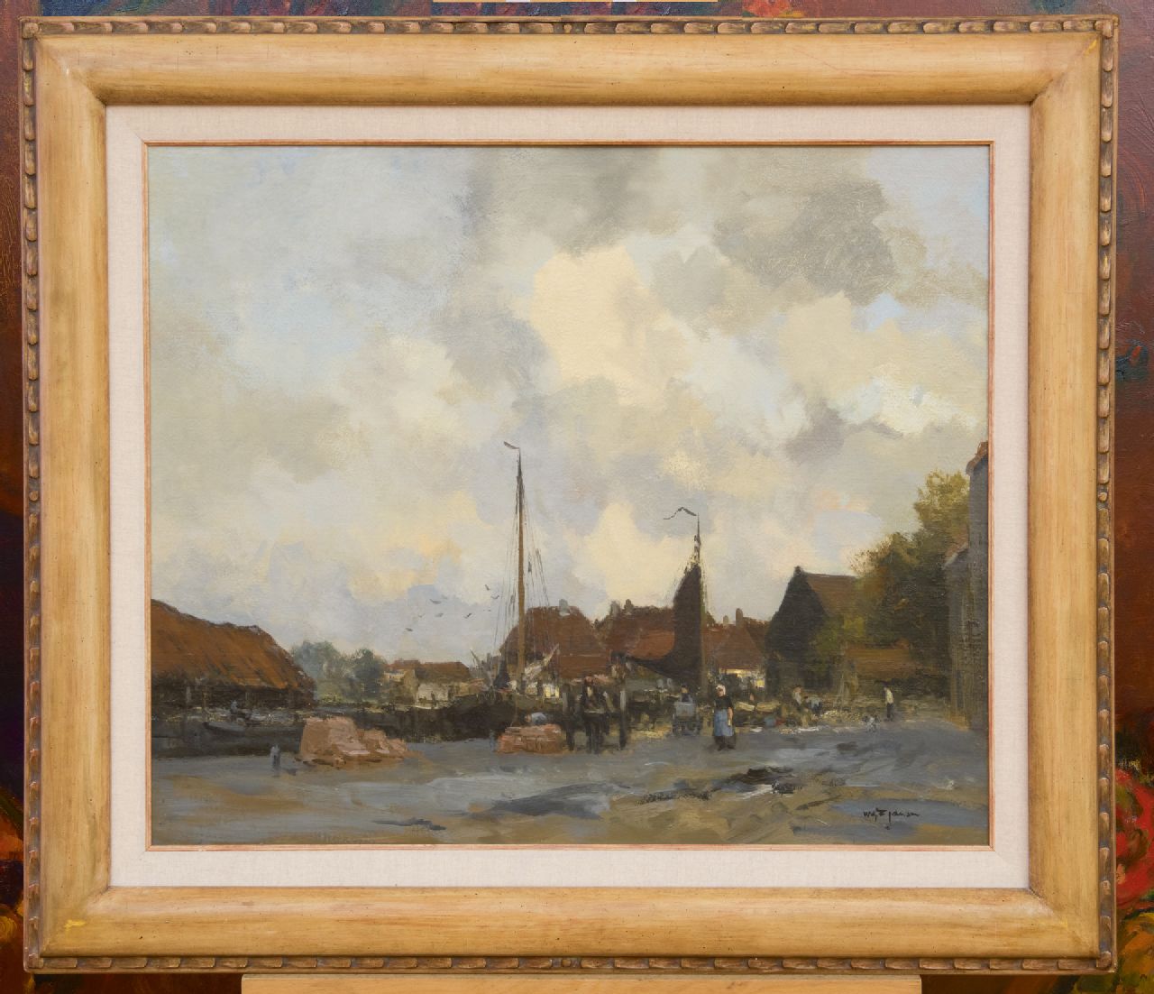 Jansen W.G.F.  | 'Willem' George Frederik Jansen | Paintings offered for sale | Inner Harbour, oil on canvas 63.0 x 76.3 cm, signed l.r.