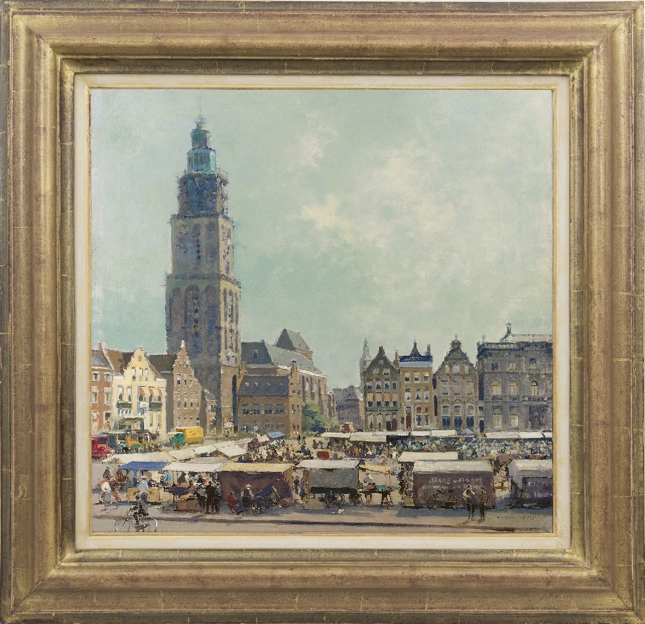 Vreedenburgh C.  | Cornelis Vreedenburgh, The Grote Markt, Groningen, oil on canvas 51.3 x 53.2 cm, signed l.r. and executed 1936