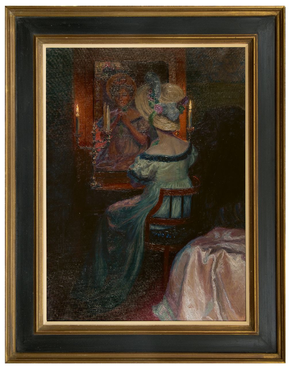 Kupelwieser I.  | Ida Kupelwieser | Paintings offered for sale | In front of the mirror, oil on canvas 110.5 x 80.3 cm, painted ca. 1910