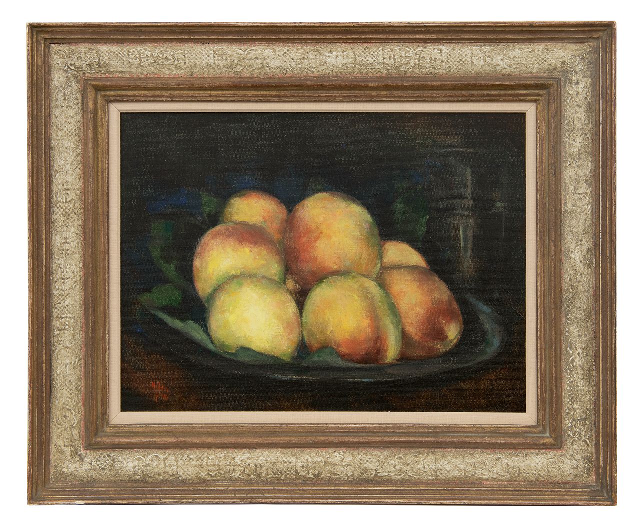 Kelder A.B.  | Antonius Bernardus 'Toon' Kelder | Paintings offered for sale | Peaches in a tin dish, oil on canvas 32.3 x 43.3 cm, signed l.l. and dated '40