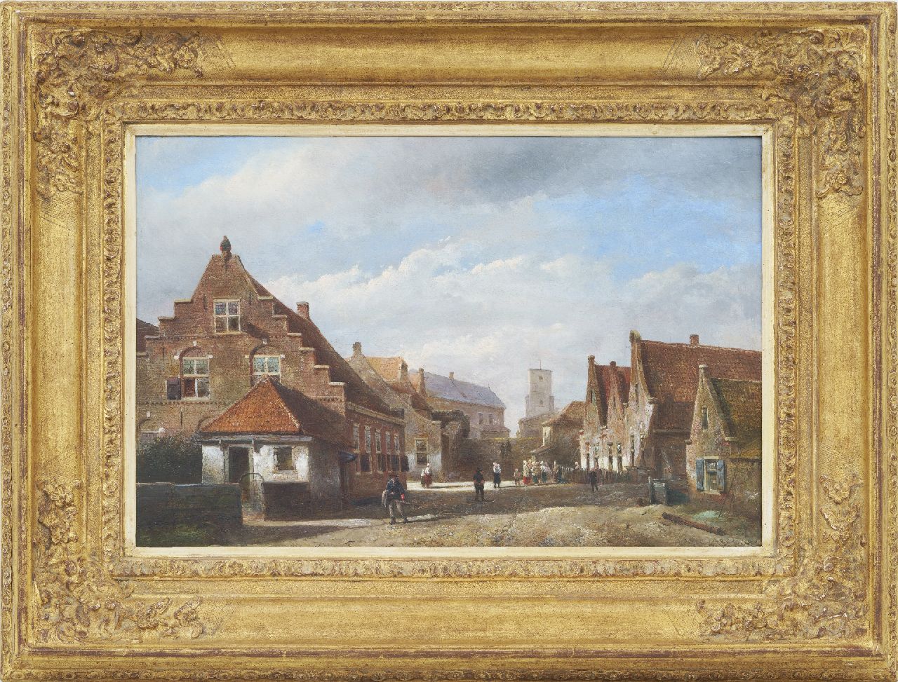 Karsen K.  | Kasparus Karsen | Paintings offered for sale | An idealized view of Rozenobelstraat in Zandvoort, oil on panel 32.5 x 49.1 cm, signed l.l. and dated '79