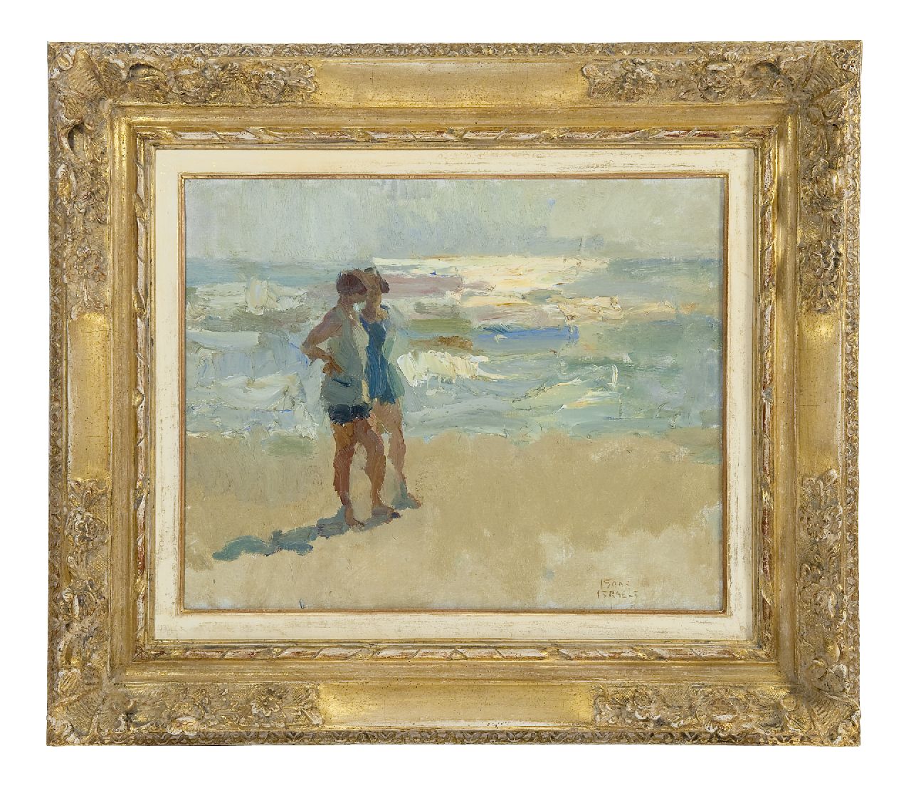 Israels I.L.  | 'Isaac' Lazarus Israels, Ladies on the beach, Viareggio, oil on canvas 40.3 x 50.4 cm, signed l.r.