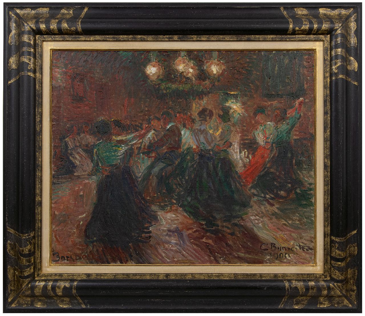 Burmester G.  | Georg Burmester | Paintings offered for sale | Party night, oil on canvas 61.5 x 75.6 cm, signed l.r. and dated 1909