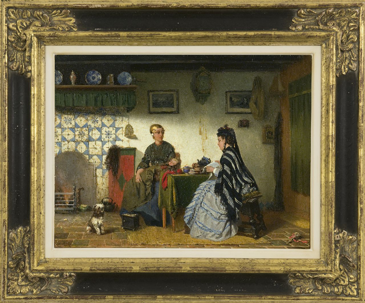 Kool S.C.  | Sipke 'Cornelis' Kool, A Friesland interior, oil on panel 26.6 x 34.9 cm, signed l.l. and dated on the reverse 1875