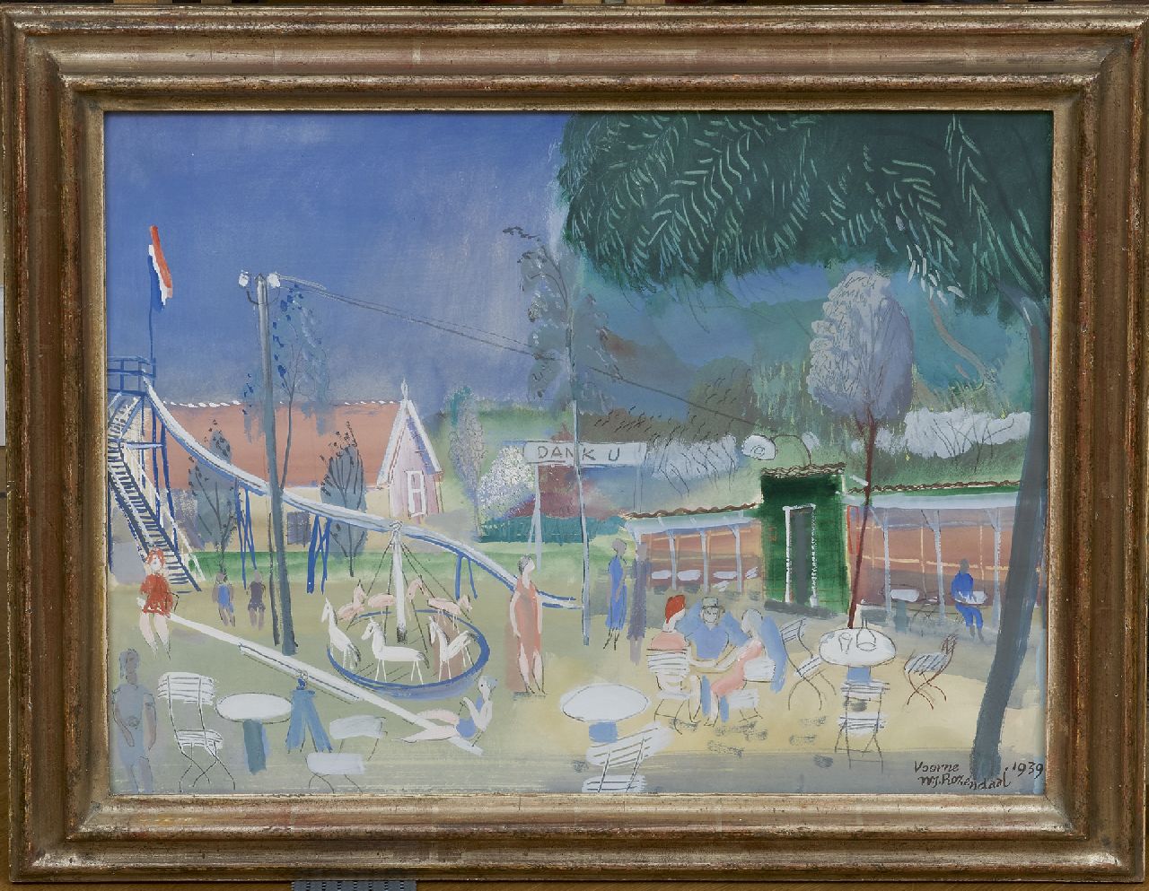 Rozendaal W.J.  | 'Willem' Jacob Rozendaal, A playground, Voorne, gouache on paper 40.0 x 51.2 cm, signed l.r. and dated 'Voorne' 1939