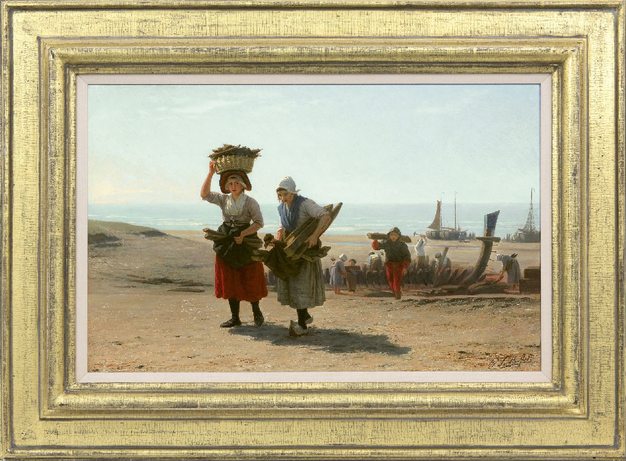Sadée P.L.J.F.  | Philip Lodewijk Jacob Frederik Sadée, The dismantling of a ship, oil on panel 30.7 x 47.7 cm, signed l.r. and dated 1871