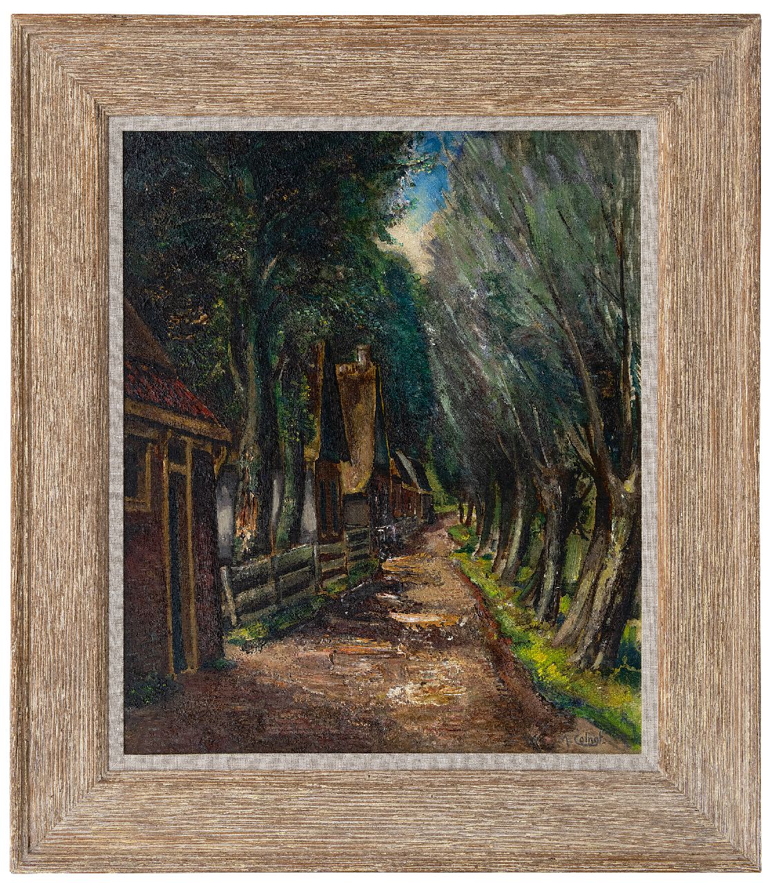 Colnot A.J.G.  | 'Arnout' Jacobus Gustaaf Colnot, A sandy path with houses, oil on canvas 60.0 x 50.4 cm, signed l.r.
