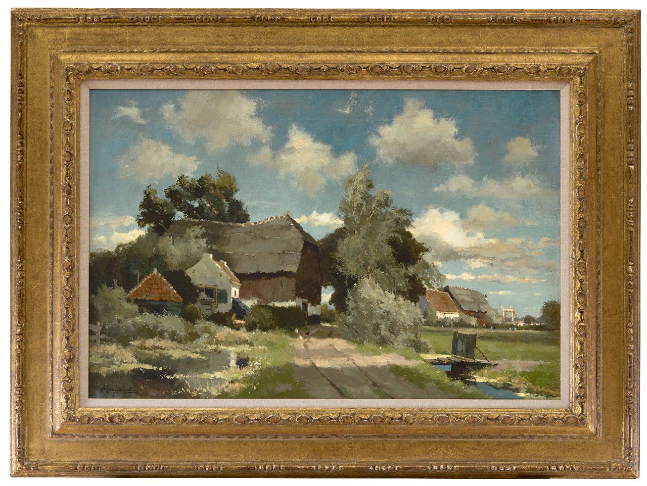 Driesten A.J. van | Arend Jan van Driesten | Paintings offered for sale | A farm in a polder landscape, oil on canvas 40.5 x 61.5 cm, signed l.l.