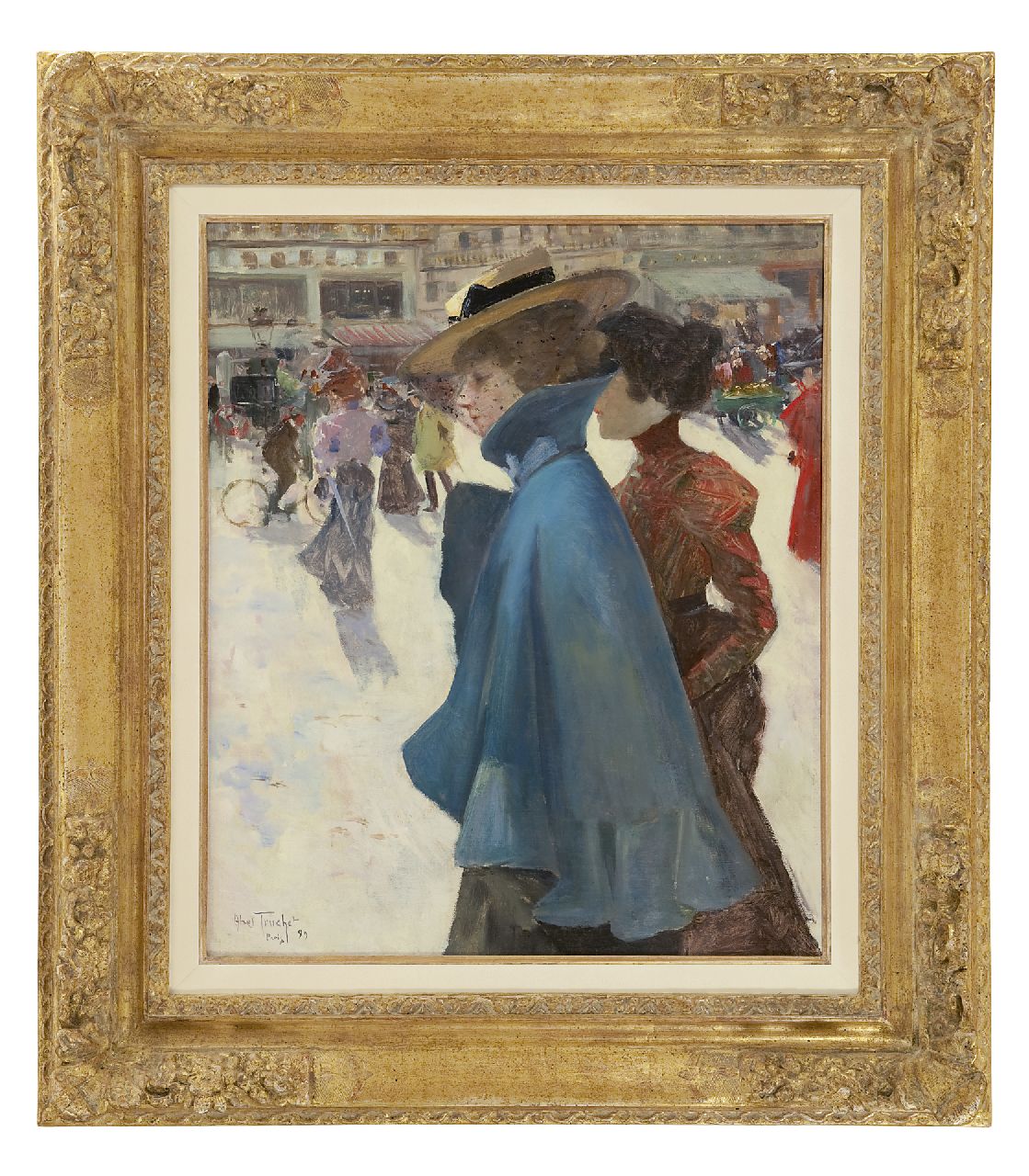 Abel-Truchet L.  | Louis Abel-Truchet, Elegant ladies strolling in Paris, oil on canvas 55.0 x 46.0 cm, signed l.l. and dated 'Paris' '99