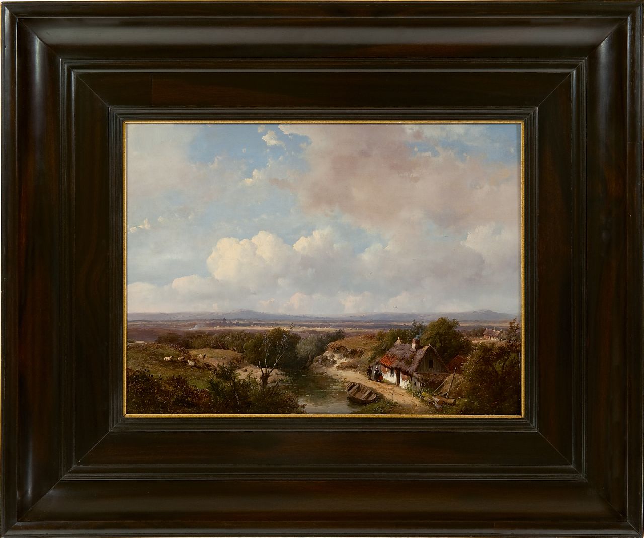 Schelfhout A.  | Andreas Schelfhout, A panoramic view of a summer landscape, oil on panel 28.1 x 39.0 cm, signed l.l. and dated '50