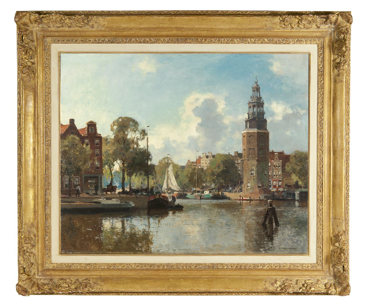 Vreedenburgh C.  | Cornelis Vreedenburgh, The Montelbaans tower, Amsterdam, oil on canvas 60.0 x 73.9 cm, signed l.r.
