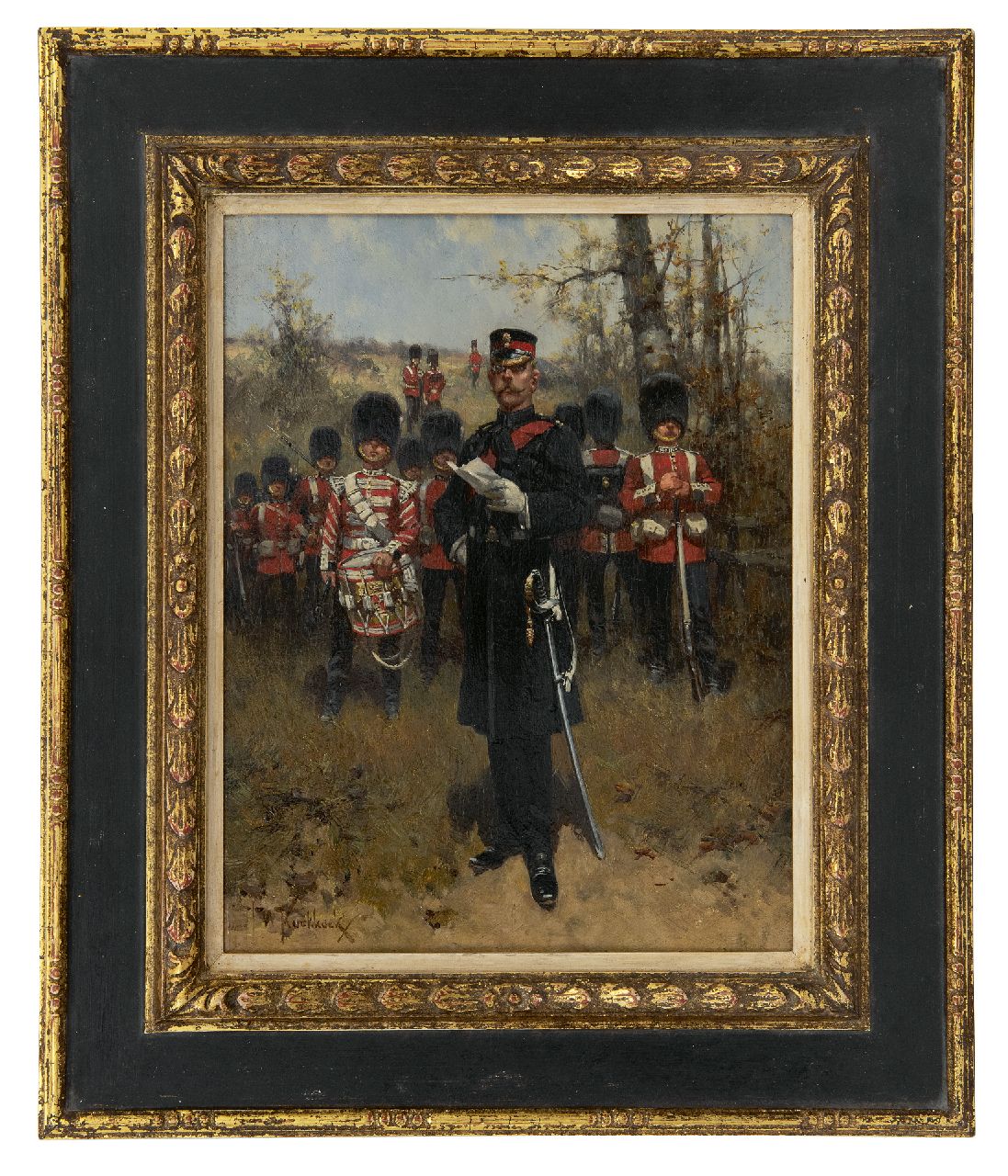 Koekkoek H.W.  | Hermanus Willem Koekkoek, The Grenadier Guards of the British army, oil on panel 27.0 x 21.2 cm, signed l.l. and painted ca. 1898