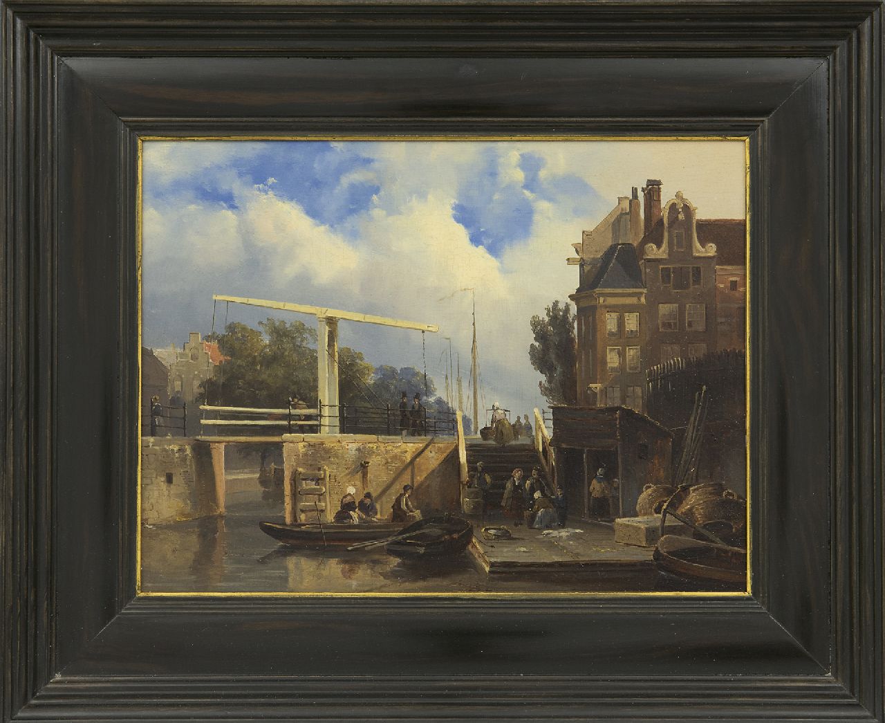 Springer C. | Cornelis Springer | Paintings offered for sale | A view of the Delftse Vaart in Rotterdam, oil on panel 21.9 x 28.4 cm Springer C. | Cornelis Springer | Paintings offered for sale | A view of the Delftse Vaart in Rotterdam, oil on panel 21.9 x 28.4 cm