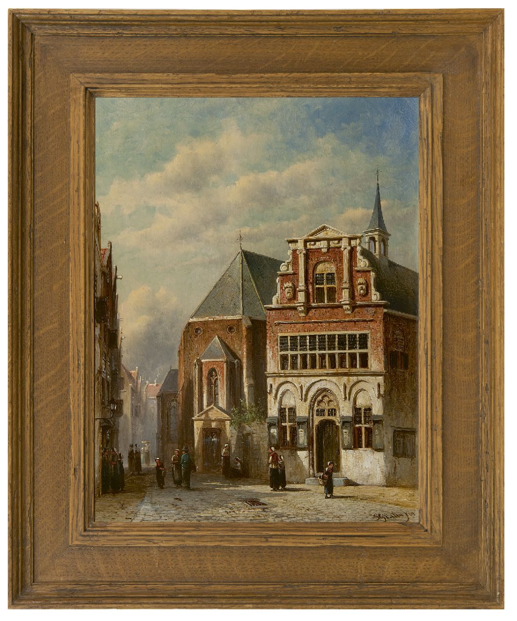 Vertin P.G.  | Petrus Gerardus Vertin, A view of the old town hall in Woerden, oil on panel 39.6 x 31.0 cm, signed l.r. and dated '69