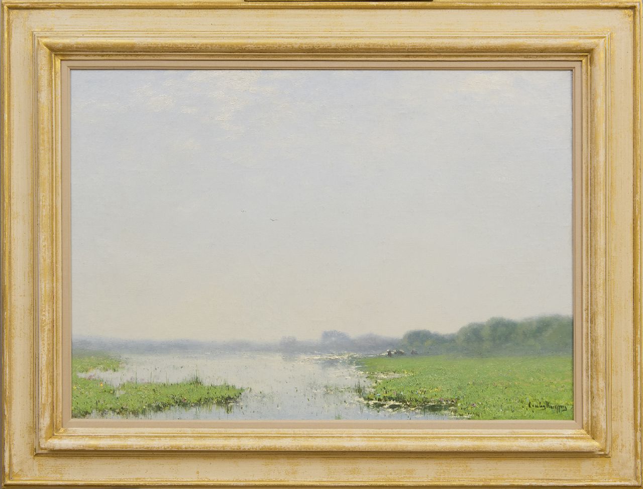 Kuijpers C.  | Cornelis Kuijpers, A Dutch polder landscape at dawn, oil on canvas 47.0 x 67.3 cm, signed l.r.