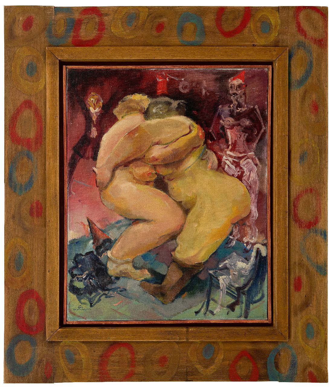 Rycke L. de | Lucien 'Luc' de Rycke | Paintings offered for sale | Ladies wrestling, oil on canvas 50.3 x 40.4 cm, signed l.l. with monogram and in full and painted ca. 1930