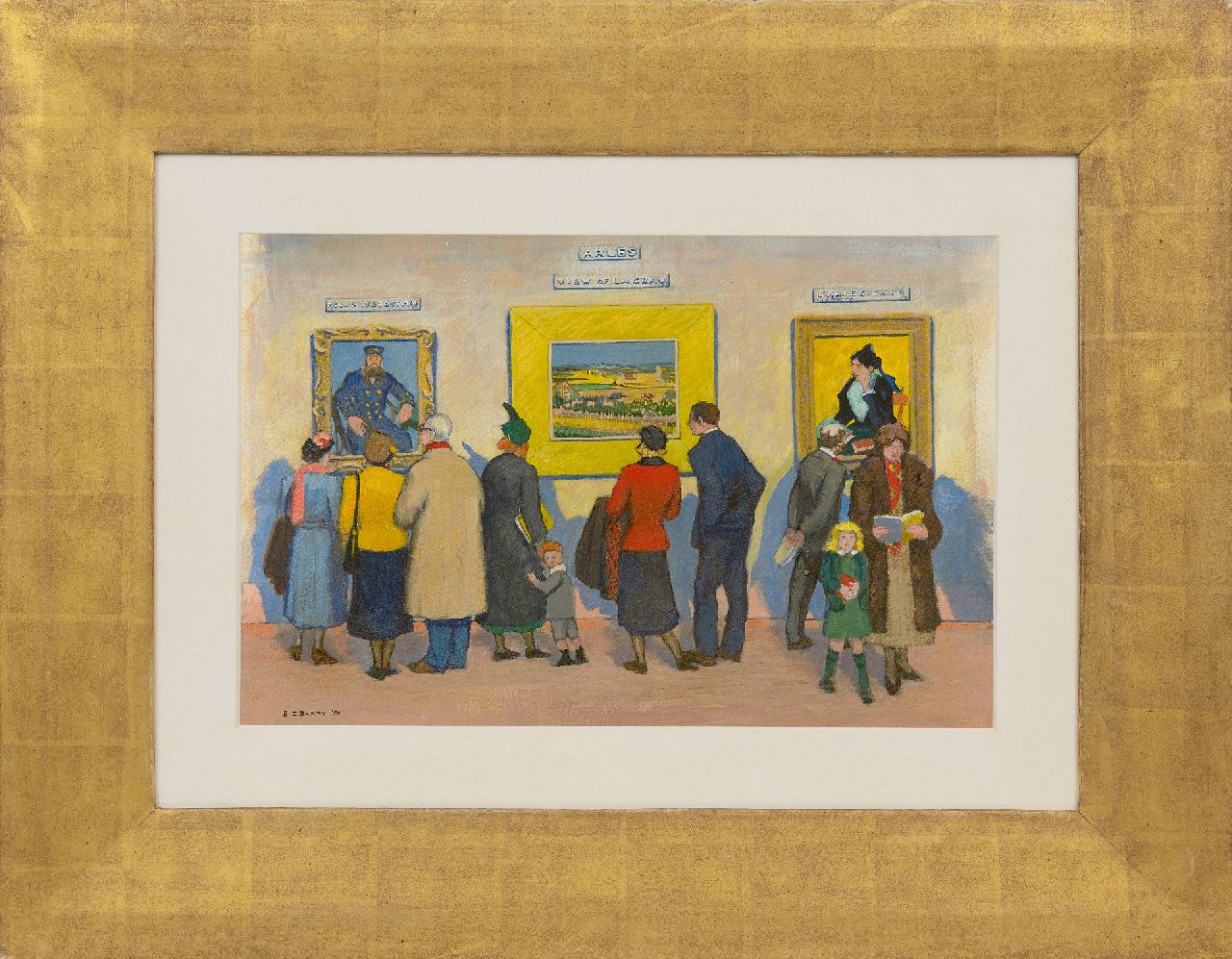 Barry E.C.  | Edith Cleaves Barry, Van Gogh at the 'Met', 1950, gouache and oil on paper 30.0 x 41.3 cm, signed l.l. and dated '50