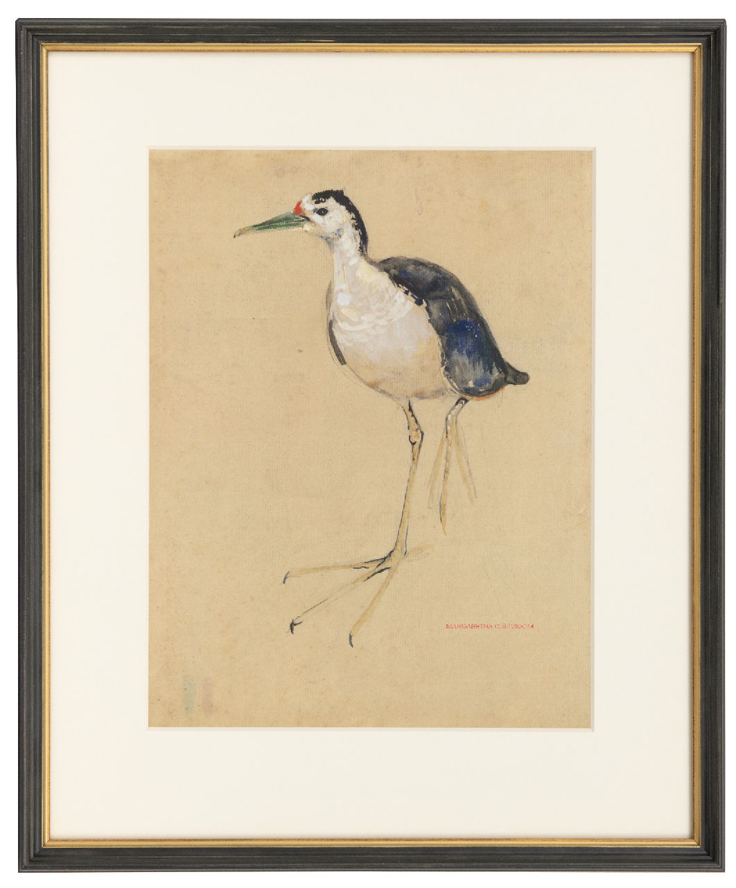 Bruigom M.C.  | Margaretha Cornelia 'Greta' Bruigom, A wader, watercolour and stamping ink on paper 31.3 x 24.6 cm, signed l.r. with the artists stamp
