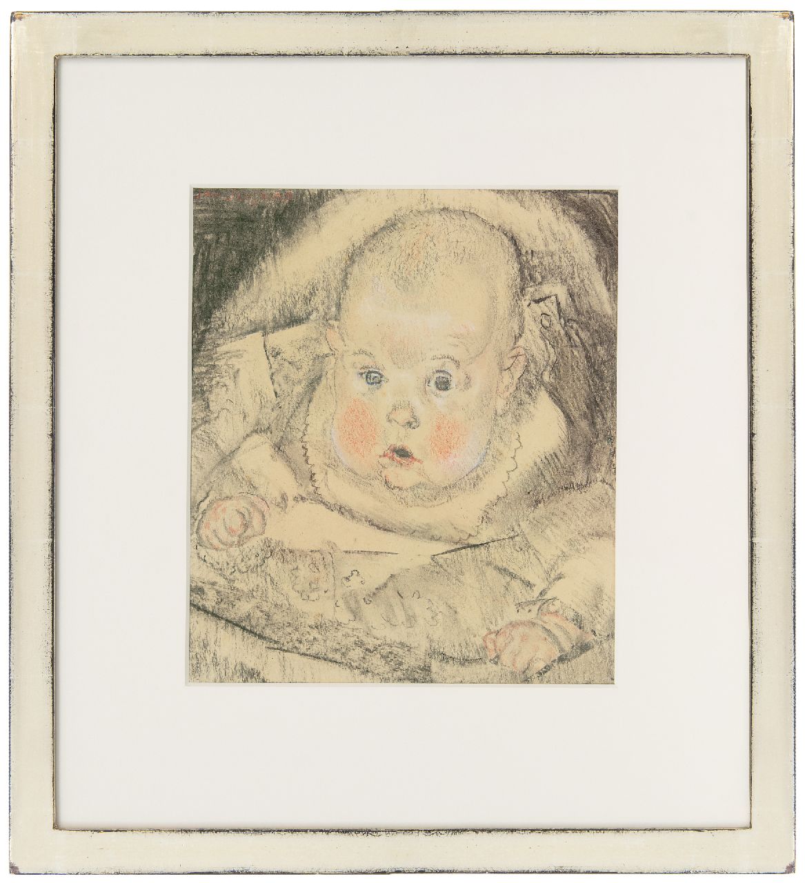 Sluijters J.C.B.  | Johannes Carolus Bernardus 'Jan' Sluijters | Watercolours and drawings offered for sale | Portrait of a baby, charcoal and chalk on paper 29.0 x 25.3 cm, signed u.l.