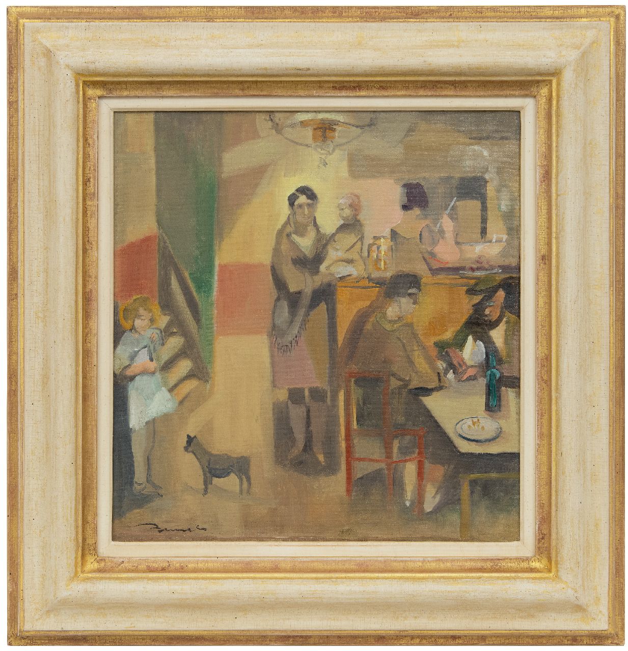 Bervoets L.  | Leo Bervoets | Paintings offered for sale | The cafeteria, oil on canvas 34.2 x 32.1 cm, signed l.l.
