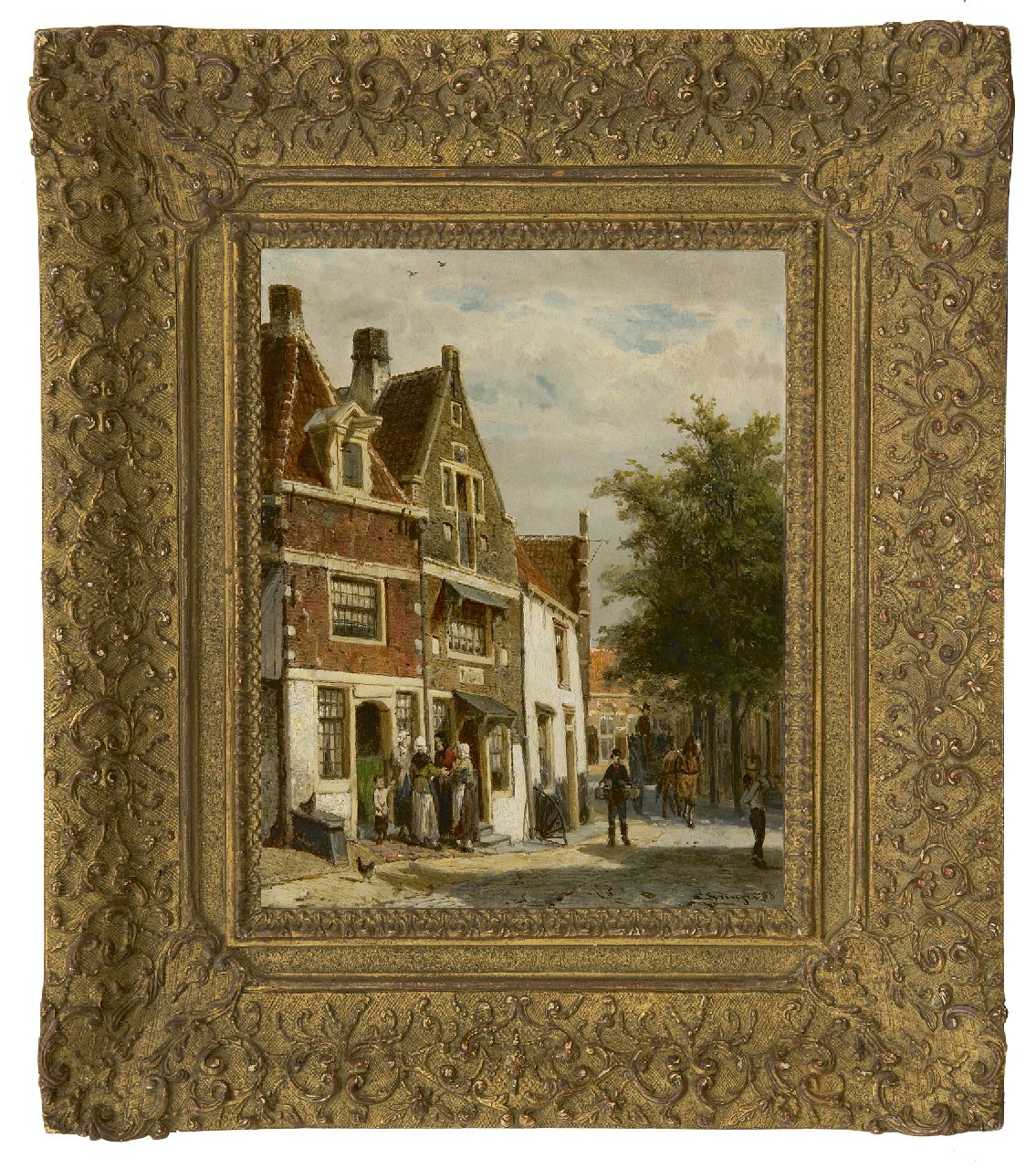 Springer C.  | Cornelis Springer, The Leliestraat in Hoorn, oil on panel 25.0 x 19.8 cm, signed l.r. and dated '88