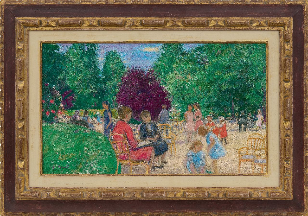 Gall F.  | Ferenç 'François' Gall | Paintings offered for sale | Dans le parc, oil on canvas 27.2 x 46.2 cm, signed l.l.