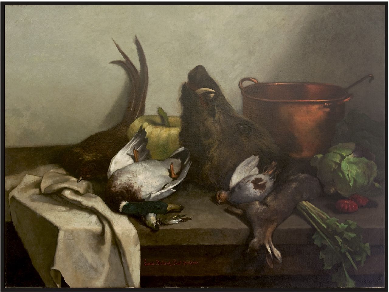 Dubois/Speekaert L./L.  | Louis/Léopold Dubois/Speekaert | Paintings offered for sale | Stil life with poultry, oil on canvas 105.5 x 141.0 cm, signed l.c. by both artists