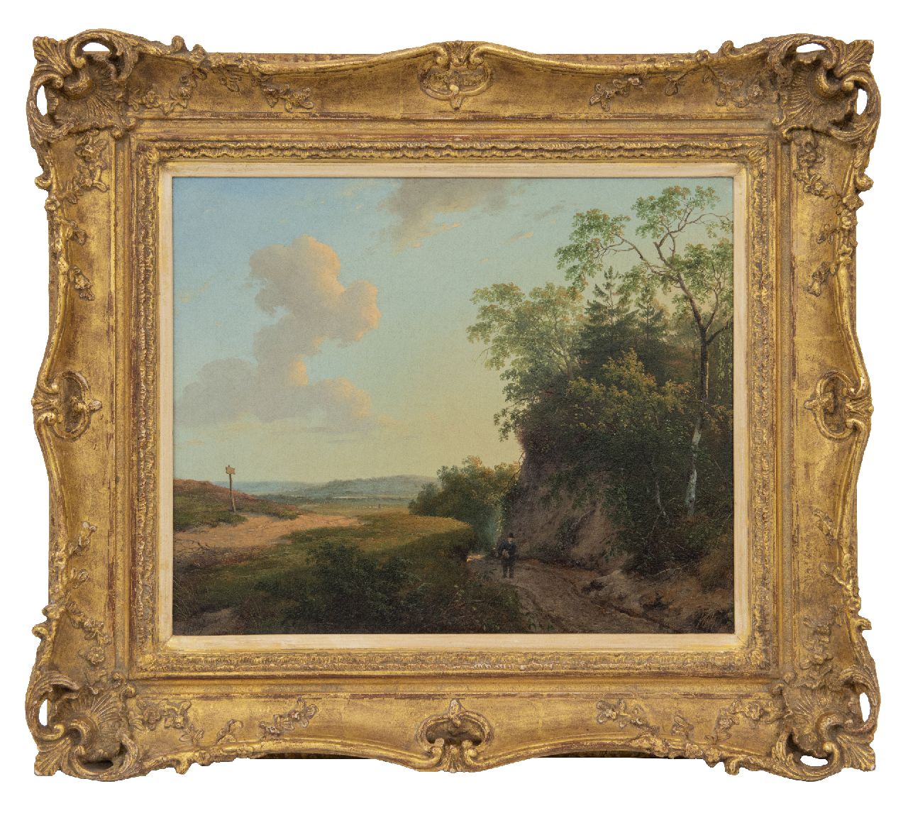 Schelfhout A.  | Andreas Schelfhout | Paintings offered for sale | An extensive summer landscape, oil on canvas 33.6 x 41.3 cm, signed l.l. and painted ca. 1830