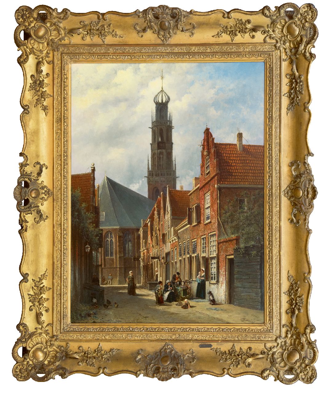 Vertin P.G.  | Petrus Gerardus Vertin | Paintings offered for sale | A view of Haarlem with the Bakenesser church, oil on panel 85.3 x 64.9 cm, signed l.r. (both) and painted 1877-1878