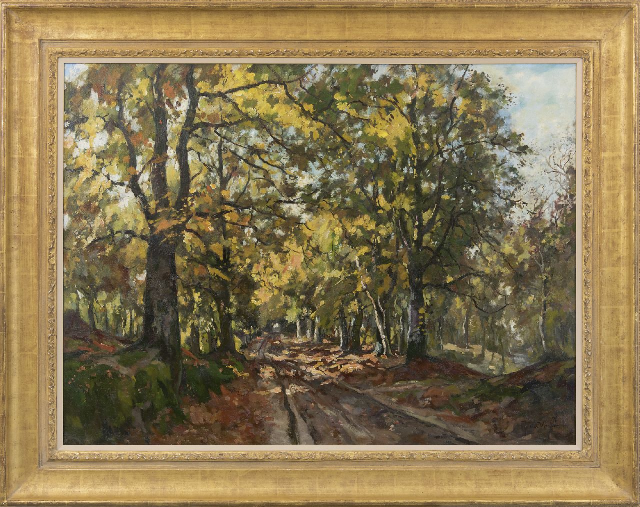 Vuuren J. van | Jan van Vuuren, In the Leuvenum forest, oil on canvas 75.5 x 100.5 cm, signed l.r.