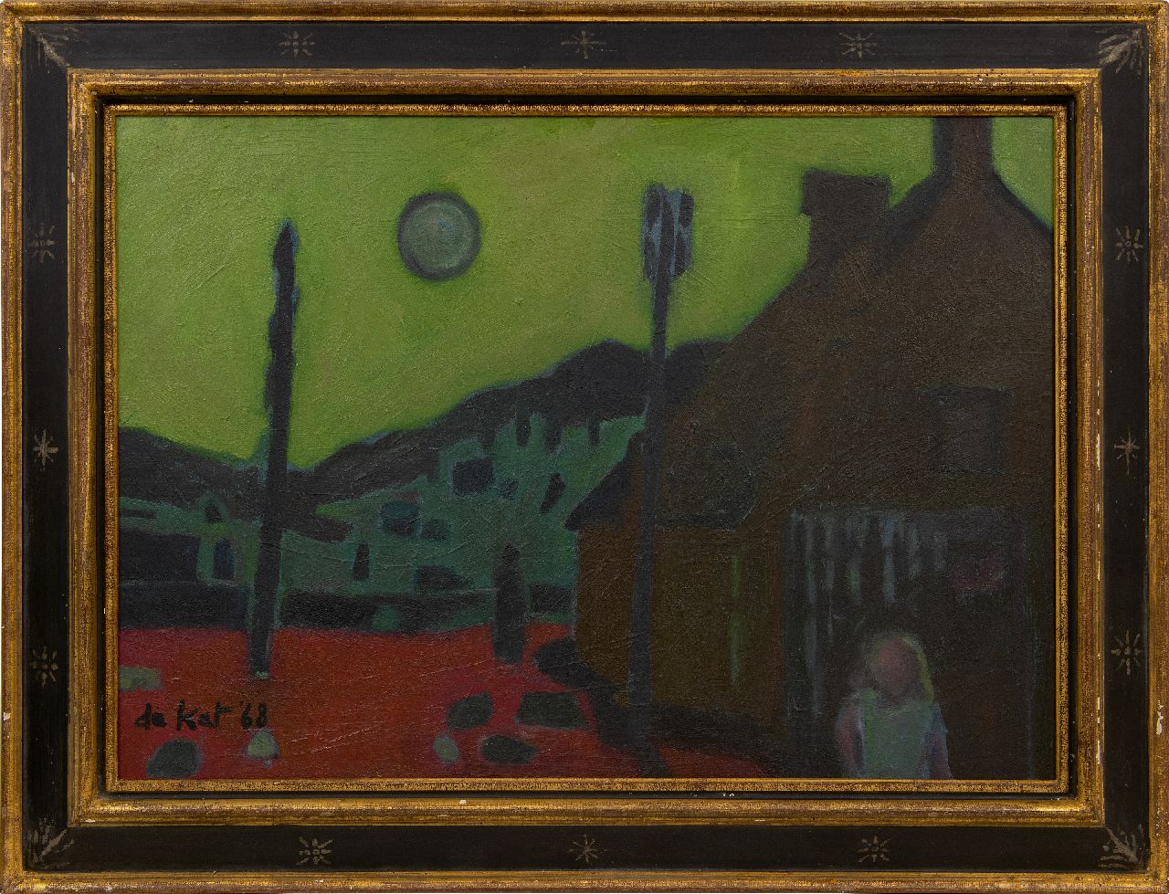 Kat O.B. de | 'Otto' Boudewijn de Kat | Paintings offered for sale | Farm in sunset landscape, oil on canvas 50.3 x 70.3 cm, signed l.l. and on the reverse and dated '68