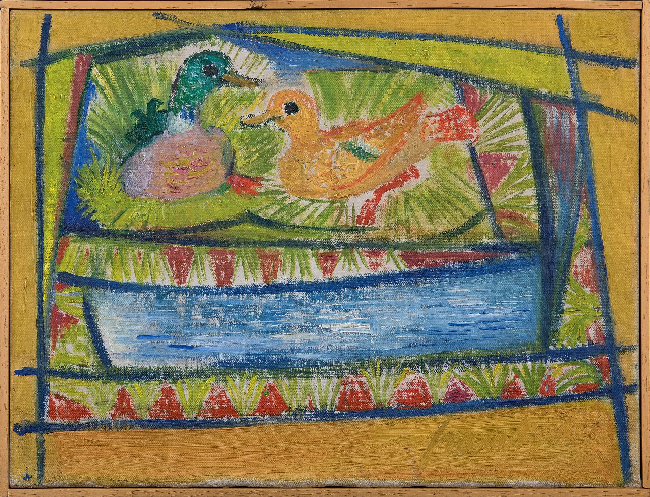Frankot R.  | Roelof 'Roel' Frankot, Ducklings, oil on canvas 30.2 x 40.2 cm, signed l.r.