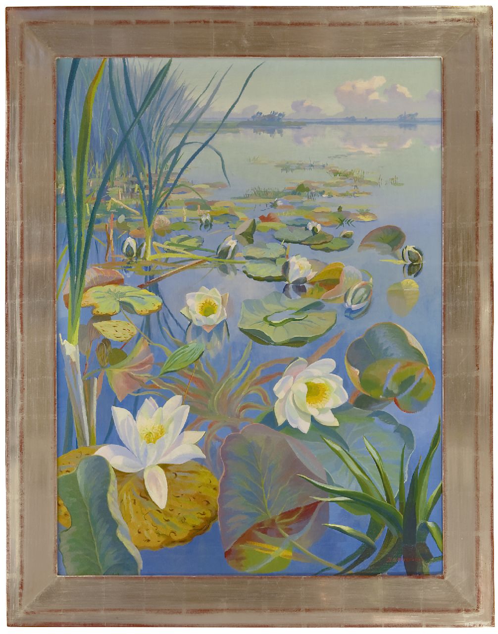 Smorenberg D.  | Dirk Smorenberg, Water lilies, oil on canvas 95.8 x 72.3 cm, signed l.r. and dated '22