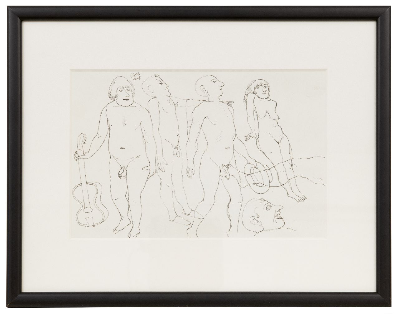 Berserik H.  | Hermanus 'Herman' Berserik | Watercolours and drawings offered for sale | Old people watching tv; on the reverse: naked beat, pen and ink on paper 15.8 x 23.7 cm, signed l.r. and dated 1966