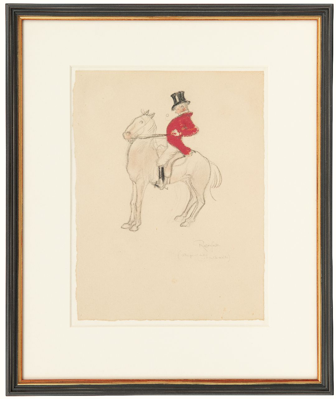Rassenfosse A.L.  | André Louis 'Armand' Rassenfosse, Horse riding, pencil, chalk and watercolour on paper 25.3 x 19.0 cm, signed l.r.