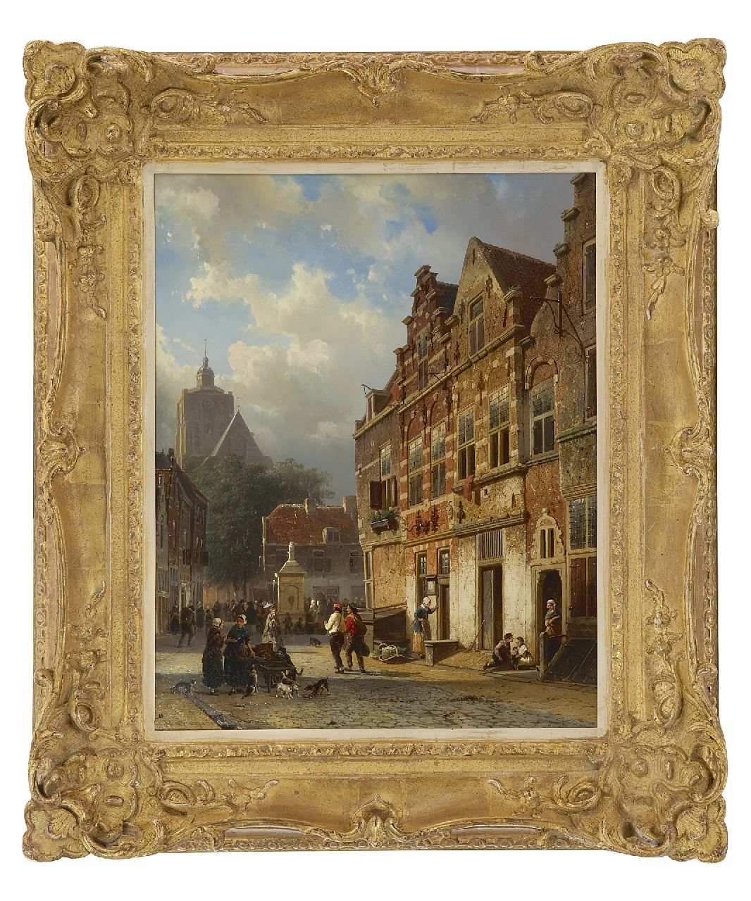 Springer C.  | Cornelis Springer, The 'Koopmanstraat' and the Wellerondom, Brielle, oil on panel 50.1 x 40.0 cm, signed l.l. in full and l.r. with mon. and dated l.r. '54