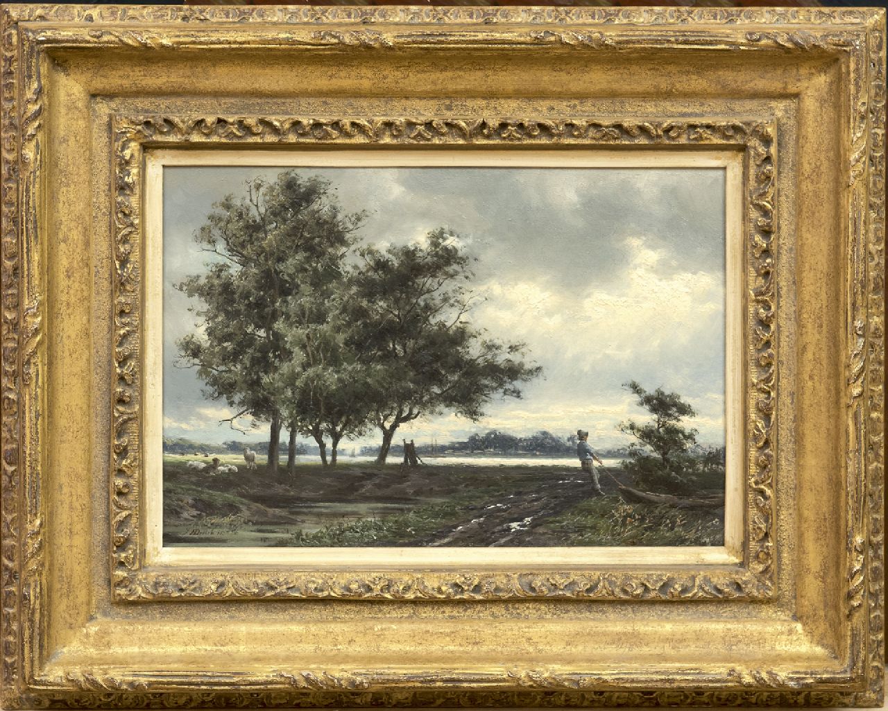 Doeleman J.H.  | Johan Hendrik Doeleman | Paintings offered for sale | Landscape near Utrecht, oil on panel 21.0 x 30.0 cm, signed l.l.