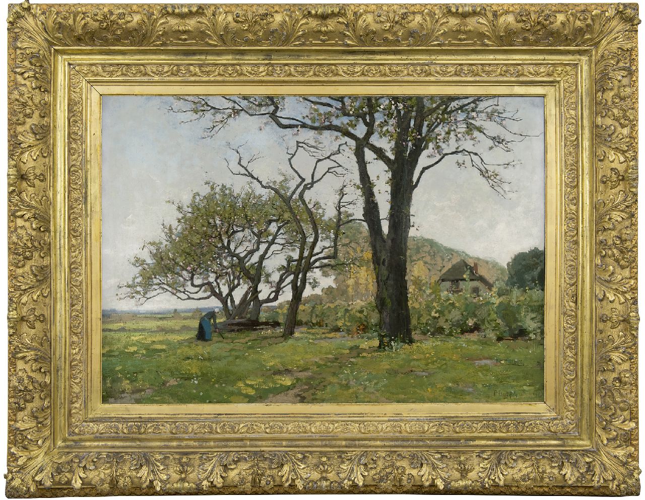 Bodifée J.P.P.  | Johannes Petrus Paulus 'Paul' Bodifée | Paintings offered for sale | Landscape with blossom trees near Deventer, oil on canvas 70.4 x 100.2 cm, signed l.r.