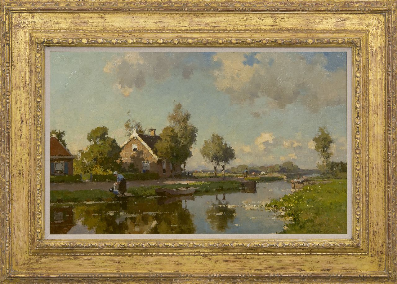 Vreedenburgh C.  | Cornelis Vreedenburgh | Paintings offered for sale | Along the polder canal, oil on canvas 47.5 x 76.0 cm, signed l.r.
