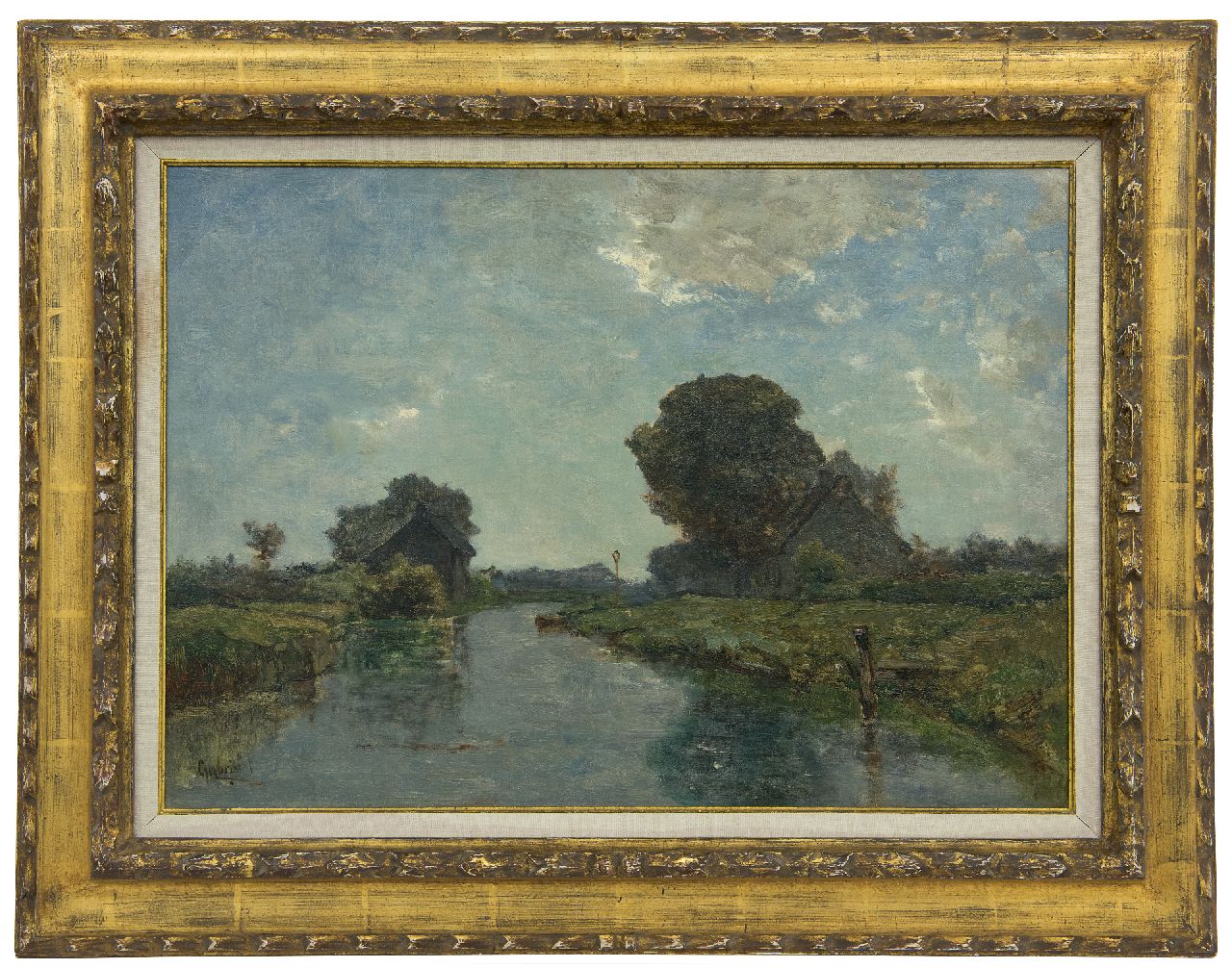 Gabriel P.J.C.  | Paul Joseph Constantin 'Constan(t)' Gabriel | Paintings offered for sale | A canal near Kortenhoef, oil on canvas 38.8 x 54.8 cm, signed l.l.