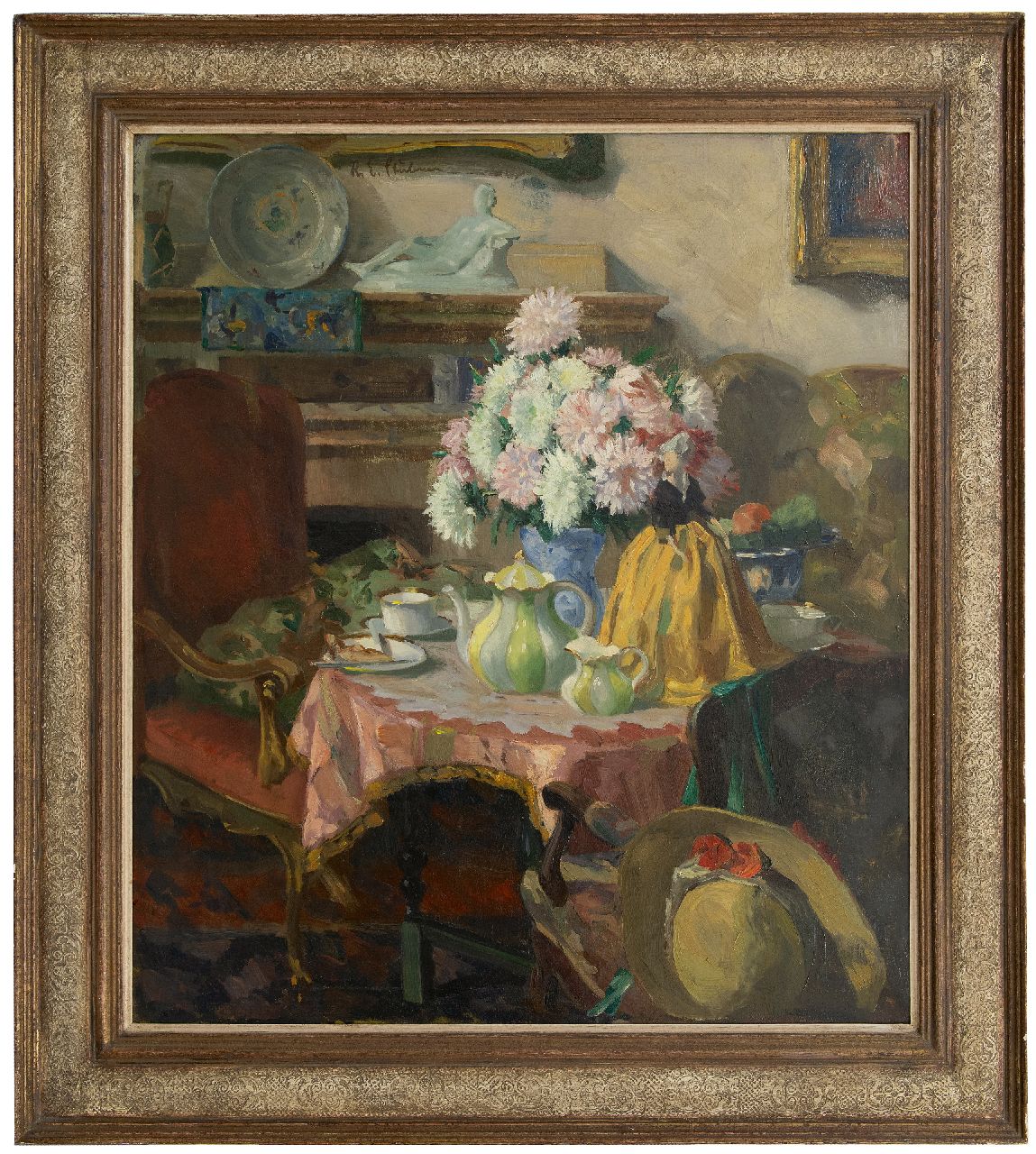 Stübner R.E.  | Robert Emil Stübner | Paintings offered for sale | Afternoon tea, oil on canvas 95.0 x 85.0 cm, signed u.c.l.