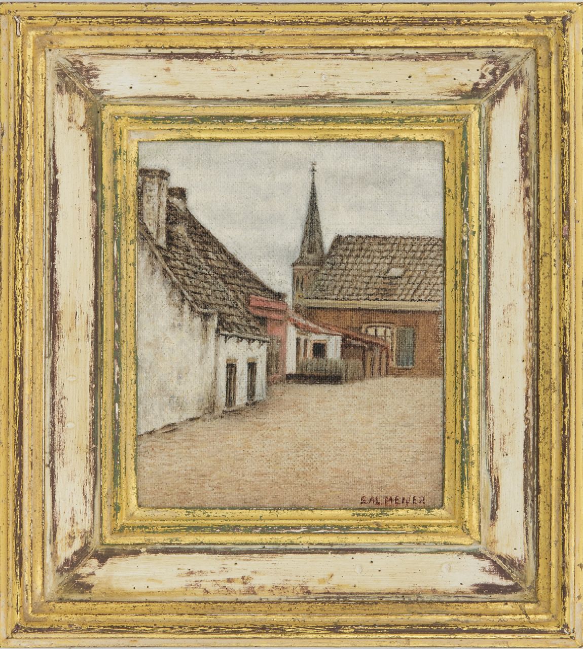 Meijer S.  | Salomon 'Sal' Meijer | Paintings offered for sale | A village view (possibly Zandvoort), oil on canvas laid down on board 14.5 x 11.3 cm, signed l.r.