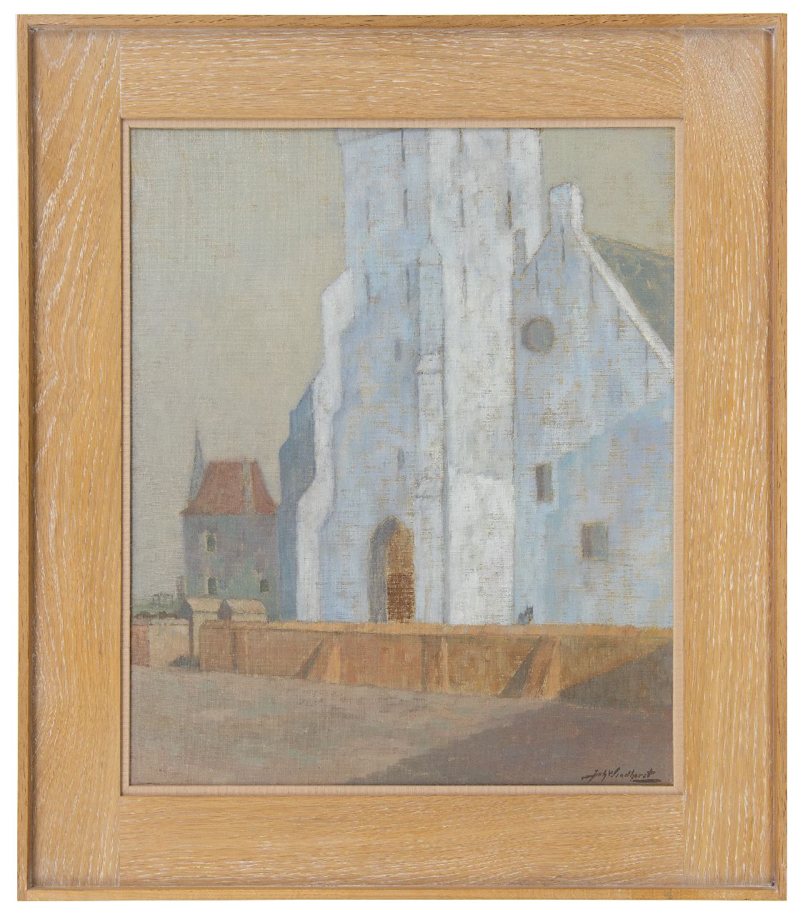Windhorst J.C.  | Johann Christoph 'Johan' Windhorst | Paintings offered for sale | The Andreaskerk, Katwijk aan Zee, oil on canvas 50.6 x 41.5 cm, signed l.r. and dated September 1928 on the stretcher