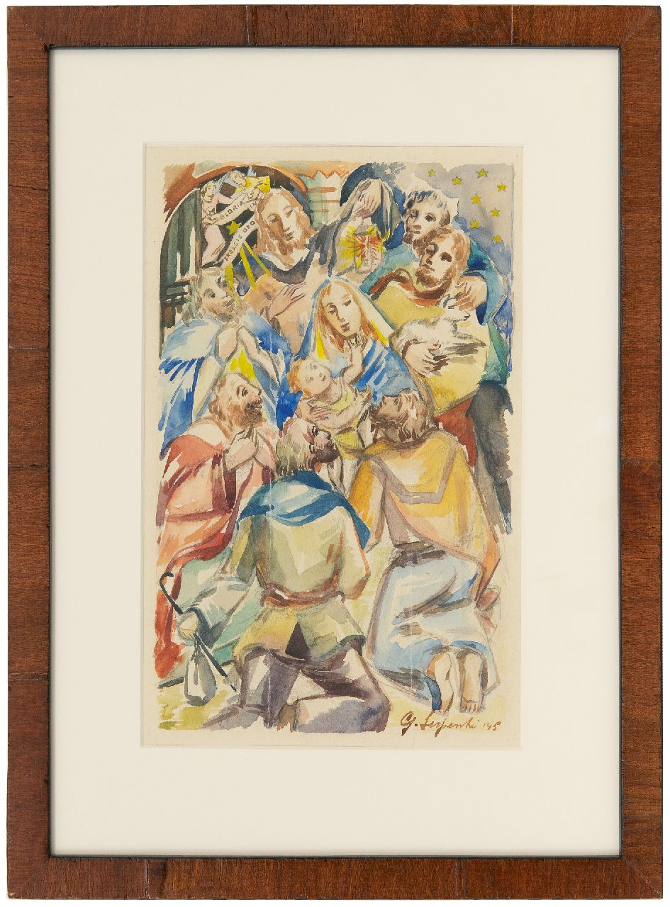 Serpenti W.H.  | Wilhelmus Hubertus ‘Guillaume’ Serpenti, Gloria in excelsis Deo, watercolour on paper 28.0 x 17.8 cm, signed l.r. and dated '45