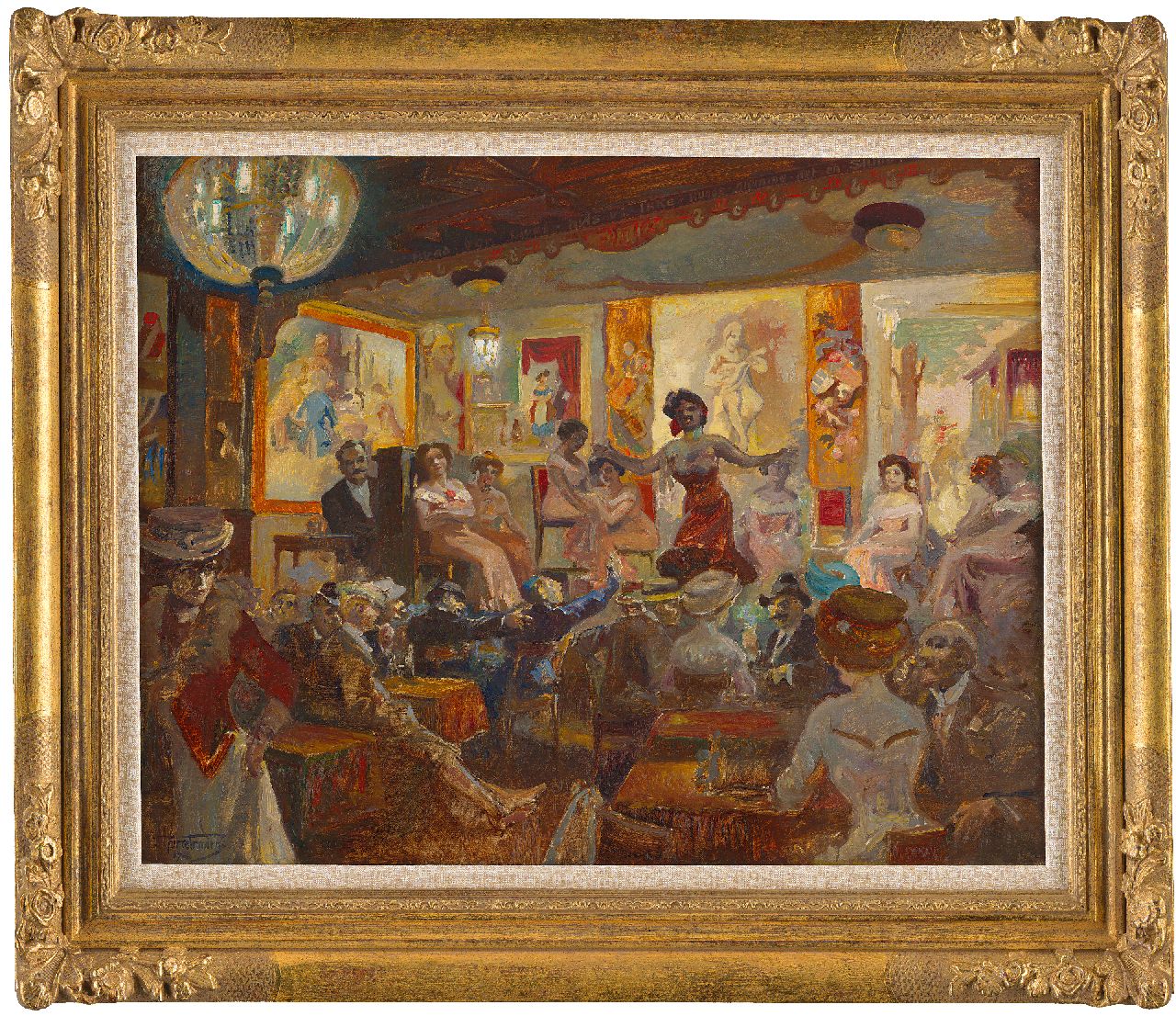 Nørretranders J.C.F.  | Johannes Carl Ferdinand Nørretranders, The vaudeville, oil on canvas 53.9 x 68.0 cm, signed l.l. and dated 1908