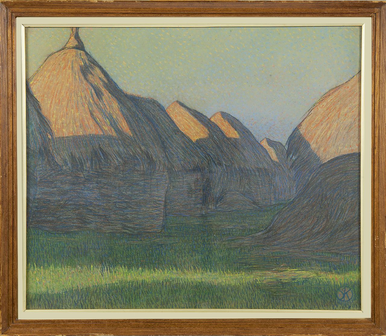 Roos S.H. de | 'Sjoerd' Hendrik de Roos, Haystacks, pastel on paper 40.0 x 48.0 cm, signed l.r. with monogram