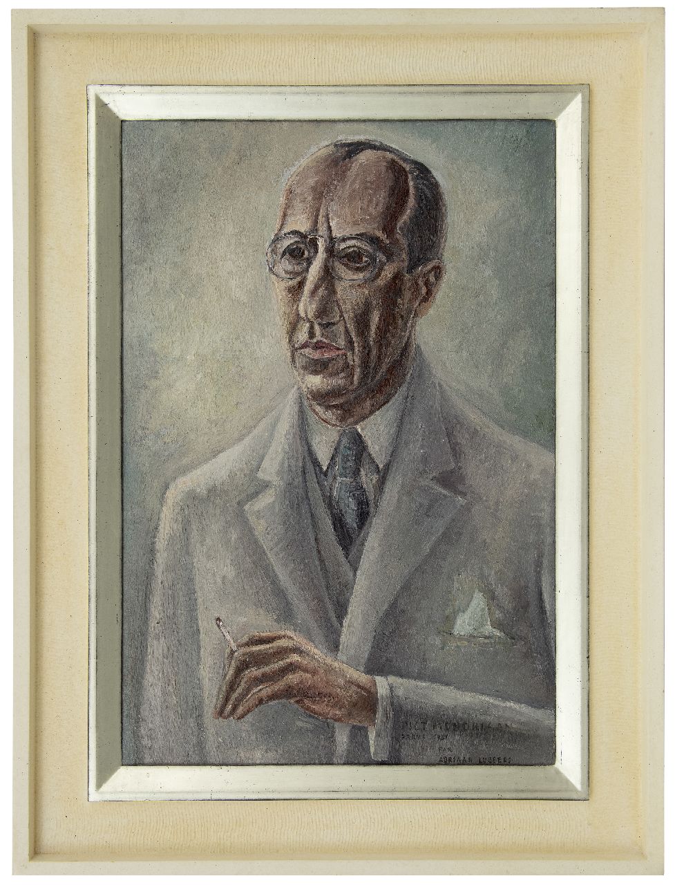 Lubbers A.  | Adriaan Lubbers, Portrait of Piet Mondriaan, oil on canvas 81.3 x 54.7 cm, signed l.r. (twice) and dated 1931 (tweemaal)