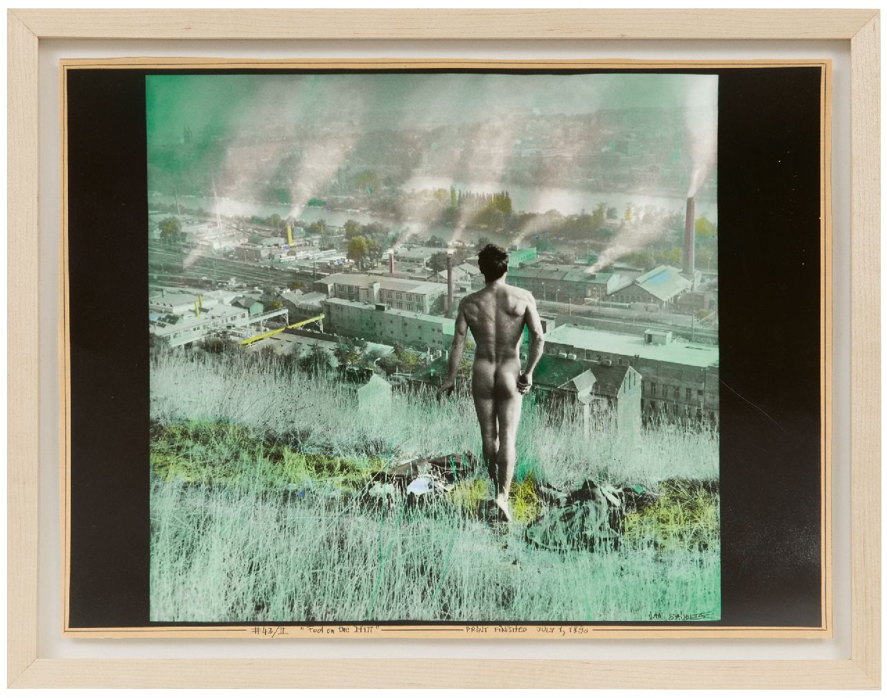 Saudek J.  | Jan Saudek | Prints and Multiples offered for sale | Fool on the hill, photo, silver gelatin print, hand colored 29.6 x 39.8 cm, signed l.r. and executed ca 1984
